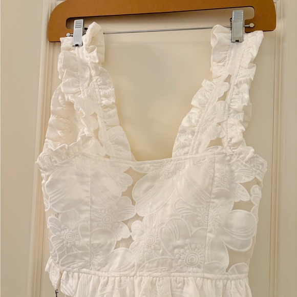 For Love And Lemons White Ruffled Bustier Blouse - Picture 2 of 3